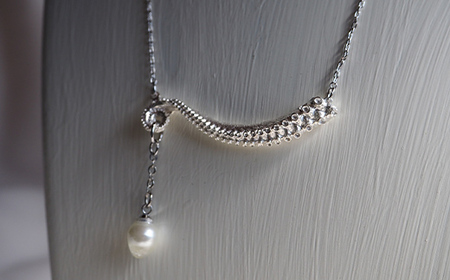 本物のタコを型取りしたネックレス clavicle シルバー silver アクセサリー パール ファッション F6L-1111