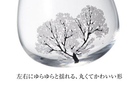 温度で変化する器 ゆらゆらグラス 『冷感桜』 多治見市 / 丸モ高木陶器[TBA240]