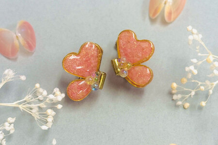 さくら貝 Kakera シリーズ パピヨン ピアス イヤリング [Salon nico 石川県 志賀町 BU4009-a]