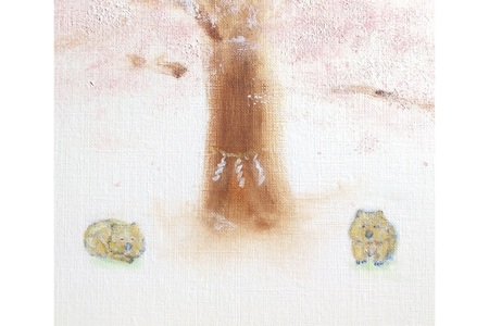 【71-02】ウォンバット絵画 『日本とオーストラリアの友情』【ジクレー版画】額付き