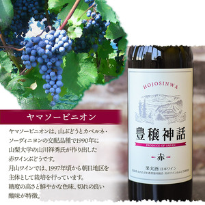 月山ワイン　豊穣神話　赤白セット　720ml×2本　K19-735