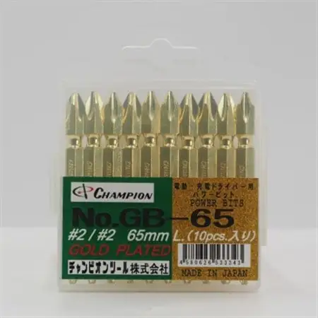 チャンピオンツール　ゴールド 両頭ビット +2×65 10本組 プラス マグネット付き_雑貨   _【配送不可地域：沖縄県】【1588736】