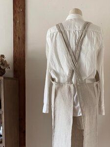 おとな丈エプロン Fu-ra 【カラー：生成り】エプロン 手作り ハンドメイド 30-084
