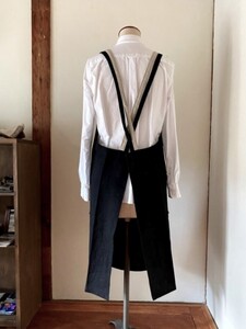 おとな丈エプロン Fu-ra 【カラー：ブラック】エプロン 手作り ハンドメイド 30-085