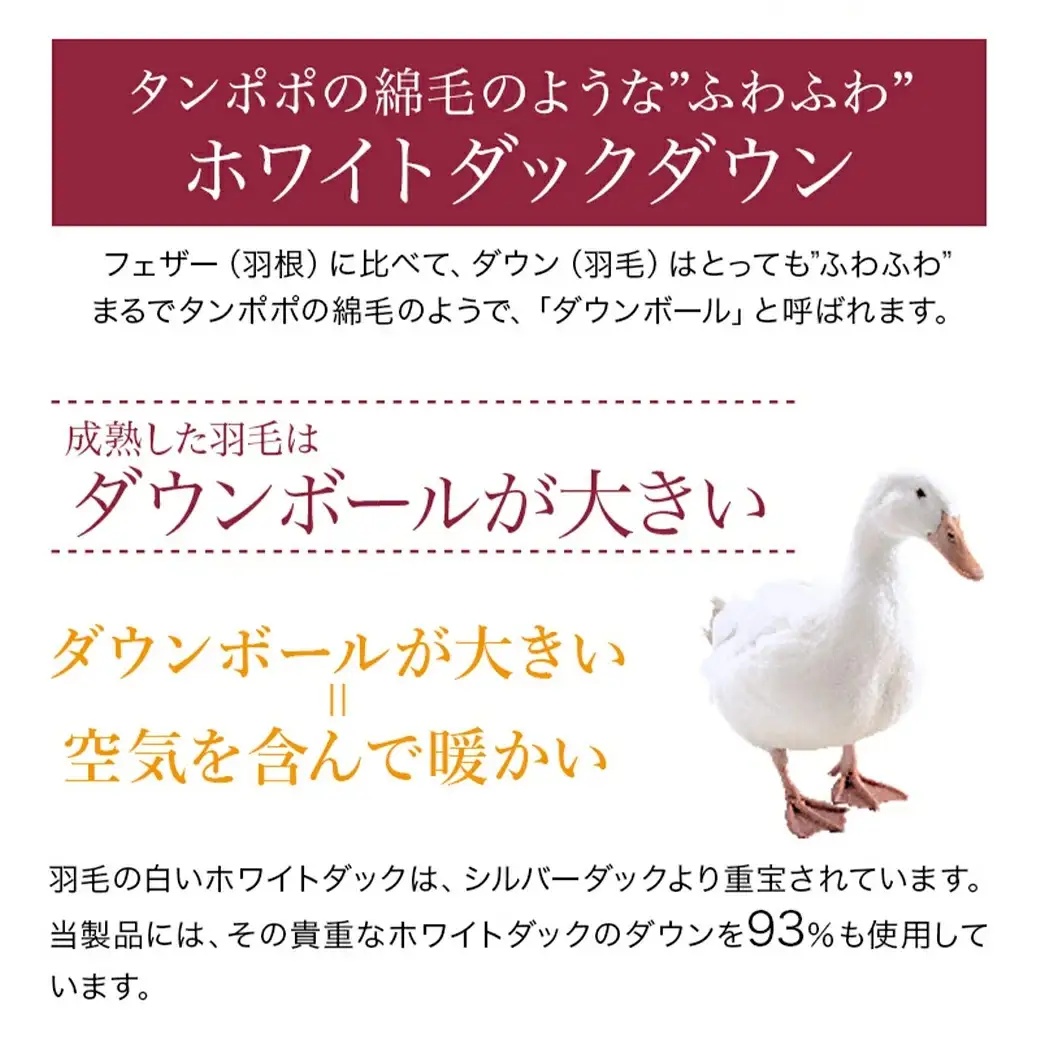 【充填量の多いタイプ・羽毛掛布団SL】ロイヤルゴールドラベル93%〔DI-J208〕