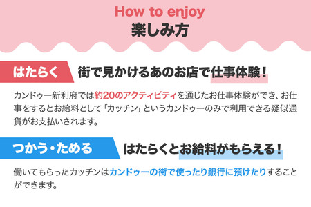 仕事体験テーマパーク Kandu（カンドゥー）新利府 親子トリオチケット（小人用2枚、大人用1枚）【クロネコゆうパケット】