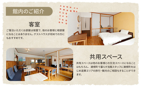 北海道 浦幌町 ハハハホステル 宿泊券 宿泊チケット ゲストハウス 旅行 ホテル