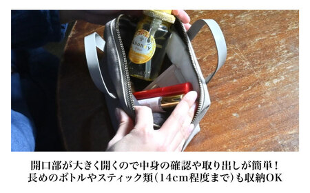 帆布ポーチ サンドベージュ×コニャック[AQAY229] ポーチ