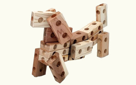 木製ブロック ズレンガ 24ピース[AQBH010] 木 おもちゃ ブロック