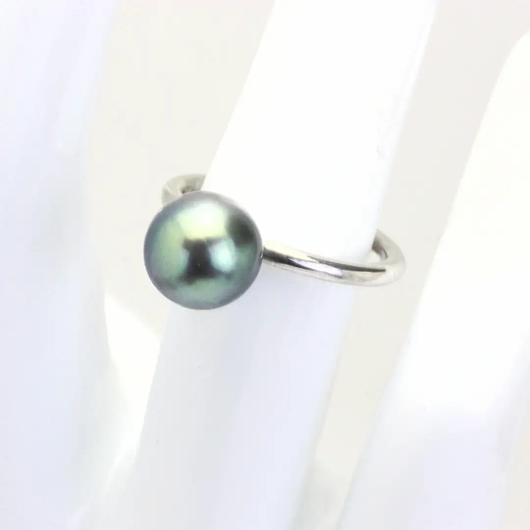 黒蝶真珠 8.5-9.0mm シルバー 925製 リング ( ダイヤモンド 無し ) フォーマル 冠婚葬祭 真珠 ペンダント ネックレス ジュエリー ギフト 記念 贈り物 贈答 プレゼント [AH140sa]