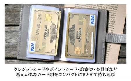 本革ベルト付き20ポケットカードケース グレージュ[AQAY074] カードケース