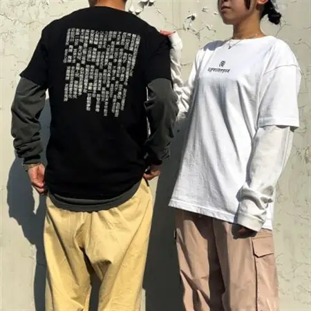【般若心経】刺繍Tシャツ　黒Lサイズ【1591138】