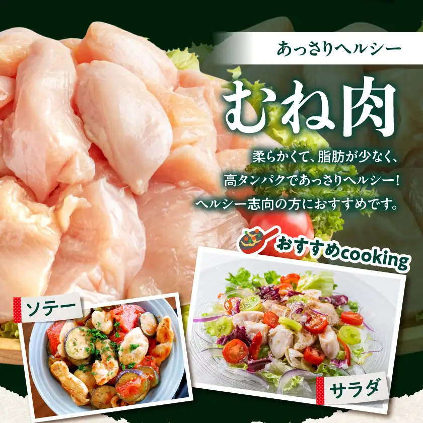 国産若鶏3kgセット 小分けパック!カット済み!(もも300g×7P・むね皮なし300g×3P)≪みやこんじょ特急便≫_12-33-007-M3kg-Q_(都城市) 鶏肉 一口サイズ モモ 300g×7パック 計900g ムネ皮なし 300g×3パック 合計3kg 小分け 使いやすいカット済 冷凍