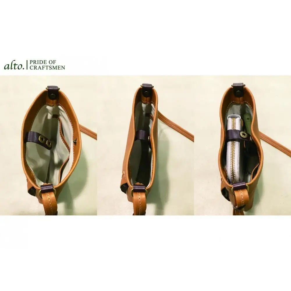 【alto.】Hシボプレス　縦型ミニショルダー　AKEB-3008（キャメル）