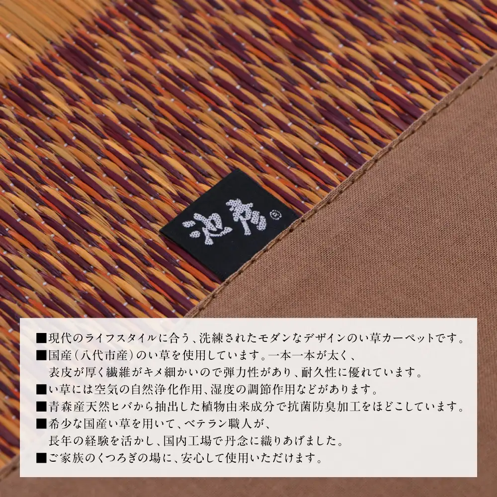 熊本県八代市産のい草を使って織り上げたラグ『DXランクス』(サイズ：191cm×191cm)(カラー：ベージュ) 国産 イグサ 茣蓙 ござ ラグ カーペット 絨毯 マット 織物 敷き物 インテリア