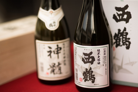 西條鶴　純米大吟醸原酒『神髄』、純米大吟醸『西鶴』飲み比べ