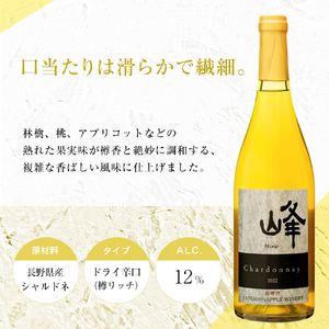 たてしなップル白ワイン　峰シャルドネ2022 
