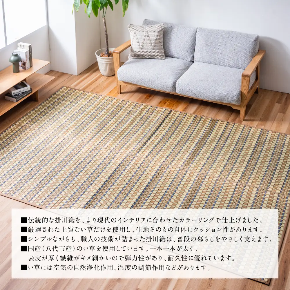 熊本県八代市産のい草を使って丹精込めて織り上げた『タロ』(サイズ：江戸間3畳)(カラー：ベージュ) 国産 イグサ 茣蓙 ござ ラグ カーペット 絨毯 マット 織物 敷き物 インテリア