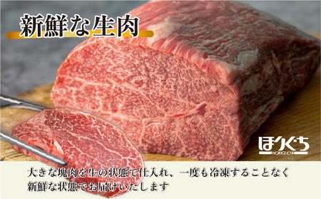 ＜冷蔵・真空包装＞希少部位！A4等級以上！宮崎牛ヒレステーキ1枚（約120g）_K008-005