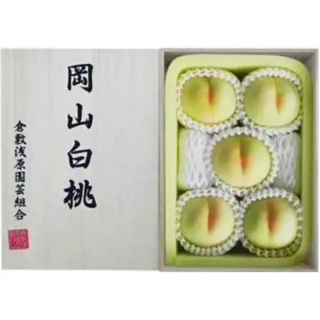 【先行受付】岡山県産　白桃 5玉(1.5kg以上) 等級:ロイヤル 木箱入り【配送不可地域：離島・北海道・沖縄県】【1499101】