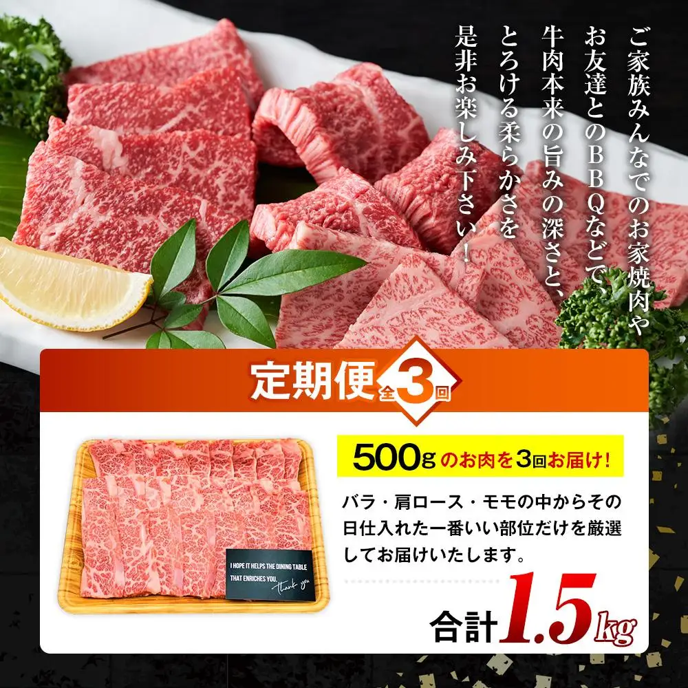 【定期便 全3回】おおいた和牛 焼肉用 500g