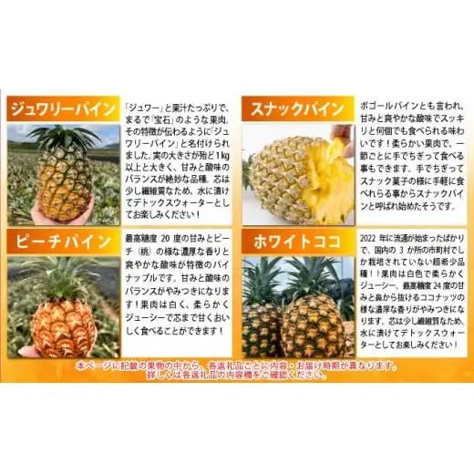 《年5回発送》パイナップル好きにおすすめ！大満足のパイナップル4品種＆マイヤーレモン定期便