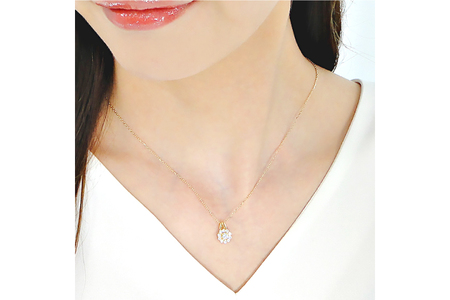 ネックレス K18YG イエローゴールド ダイヤモンド 0.35ct 【f218-k18yg】 [オーダーメイドジュエリーメイ 山梨県 韮崎市 20742934] ペンダント