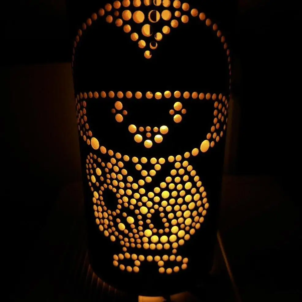 プレミア和歌山認定　高野町限定デザイン　banboo light　高野町産の竹あかり　竹灯籠  天然竹    天然竹 竹製 灯籠  手作り キャンドル インテリア おしゃれ 室内 照明 明かり 灯り 民芸品  プレゼント ギフト