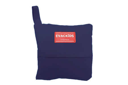 EVACKiDS 非常用チェアベルト（コンパクトタイプ） ネイビー 避難用 緊急 災害用 保育 防災用品 食事 サポート 安全ベルト 収納 ストラップ付 3歳くらい迄 74-BX