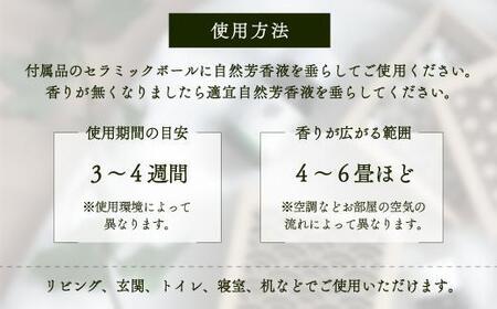 【yuica】めざめの香りホームフレグランスセット（森香炉麻の葉＋自然芳香液ニオイコブシブレンド＋セラミックボール）| アロマオイル 森林 自然 オイル 香り ヒノキ ニオイコブシ 正プラス BF004