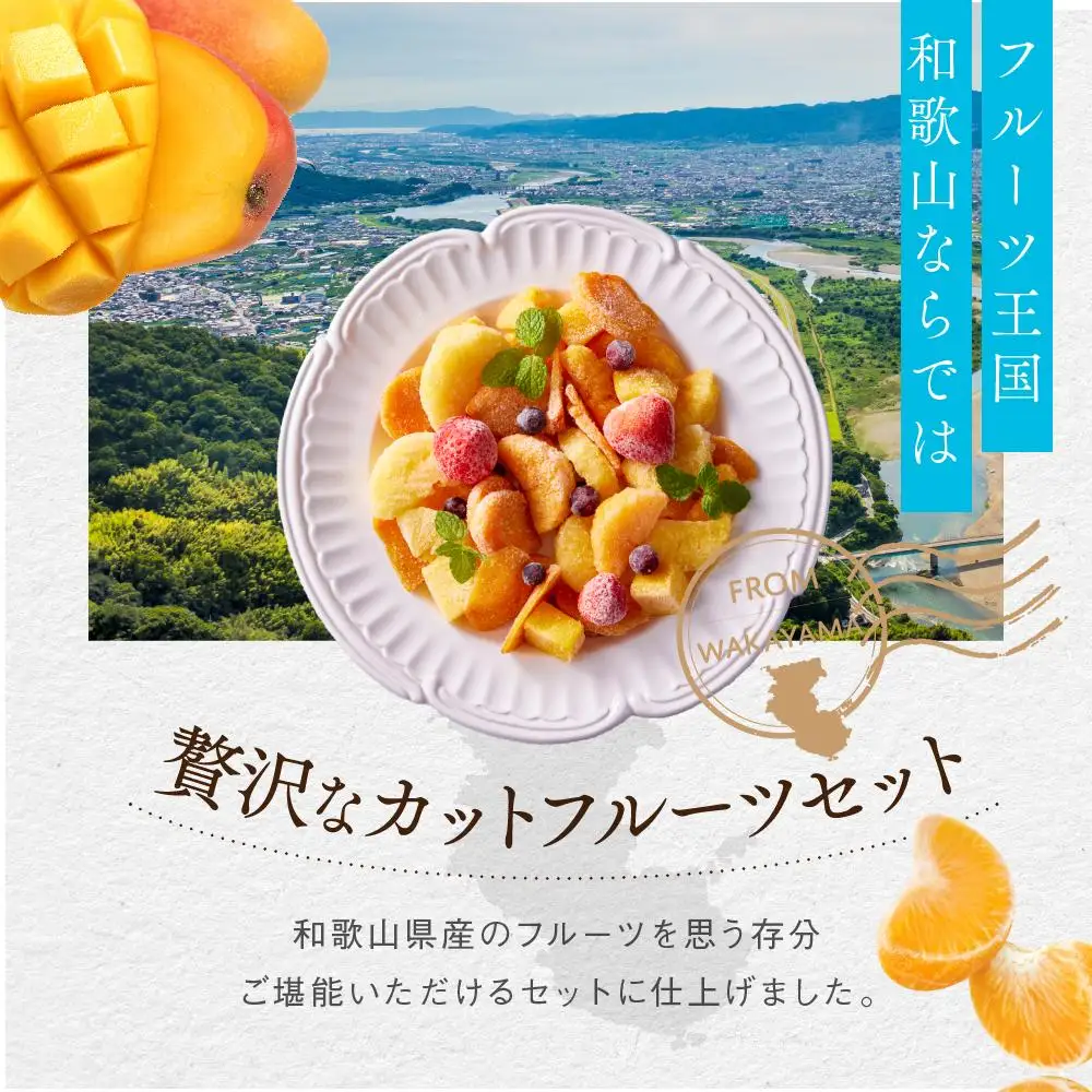 CAS凍結 和歌山県産 季節の カットフルーツ 詰め合わせ 約300g × 3パック 合計約900g