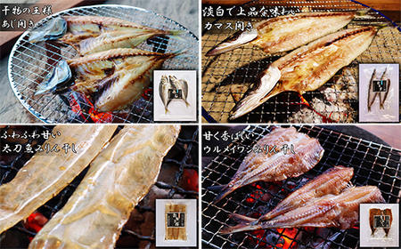季節の干物 厳選７種｜北村商店 店主が選ぶ 旬の魚 尾鷲 熊野灘 鮮魚 大容量 あじ かます うるめいわし 太刀魚 さんま つなぎ鯵みりん まぐろ 冷凍 ふるさと納税 SE-19