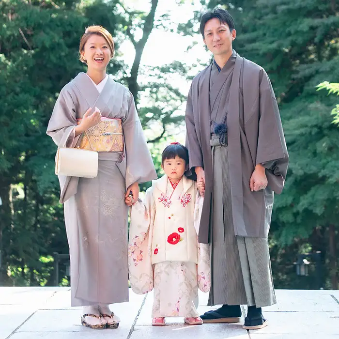 七五三衣装レンタル・お着付け　家族で和装＆ロケーション撮影付きプラン No.159