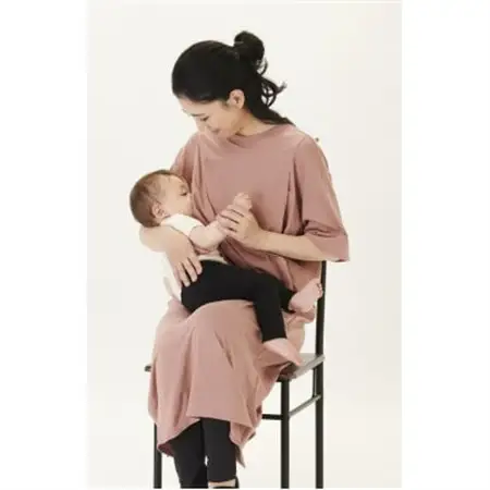 マタニティから使えるモーハウスの授乳服　シンプルワンピース(ブルーグレー)_装飾品・工芸品 女性・レディース 洋服 _【配送不可地域：離島・沖縄県】【1590250】