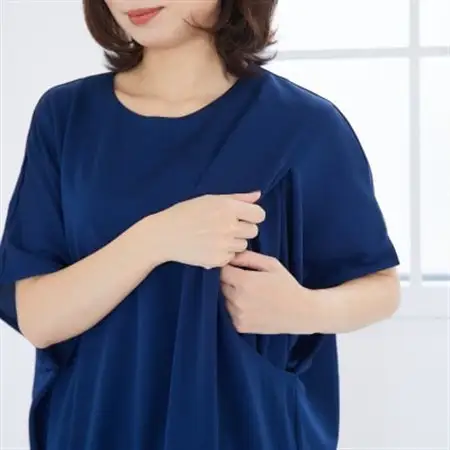 モーハウスの防災授乳服(吸水速乾Tシャツ)(ネイビー)_装飾品・工芸品 女性・レディース 洋服 _【配送不可地域：離島・沖縄県】【1590253】