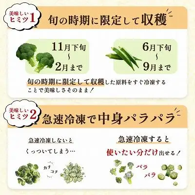 冷凍ブロッコリー4袋＆冷凍オクラ2袋セット