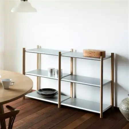 【Fulcrum】Baguette shelf シェルフ/3段×2列(シルバー)_雑貨・日用品  家具・インテリア _【1602671】