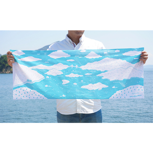 みはらのてぬぐい【瀬戸内海の多島美】手ぬぐい タオル ガーゼタオル 綿 プレゼント 広島県 三原市 077005