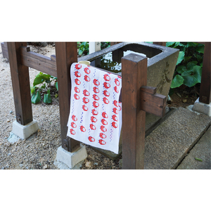 みはらのてぬぐい【神明さんのだるま行列】手ぬぐい タオル ガーゼタオル 綿 プレゼント 広島県 三原市 077006