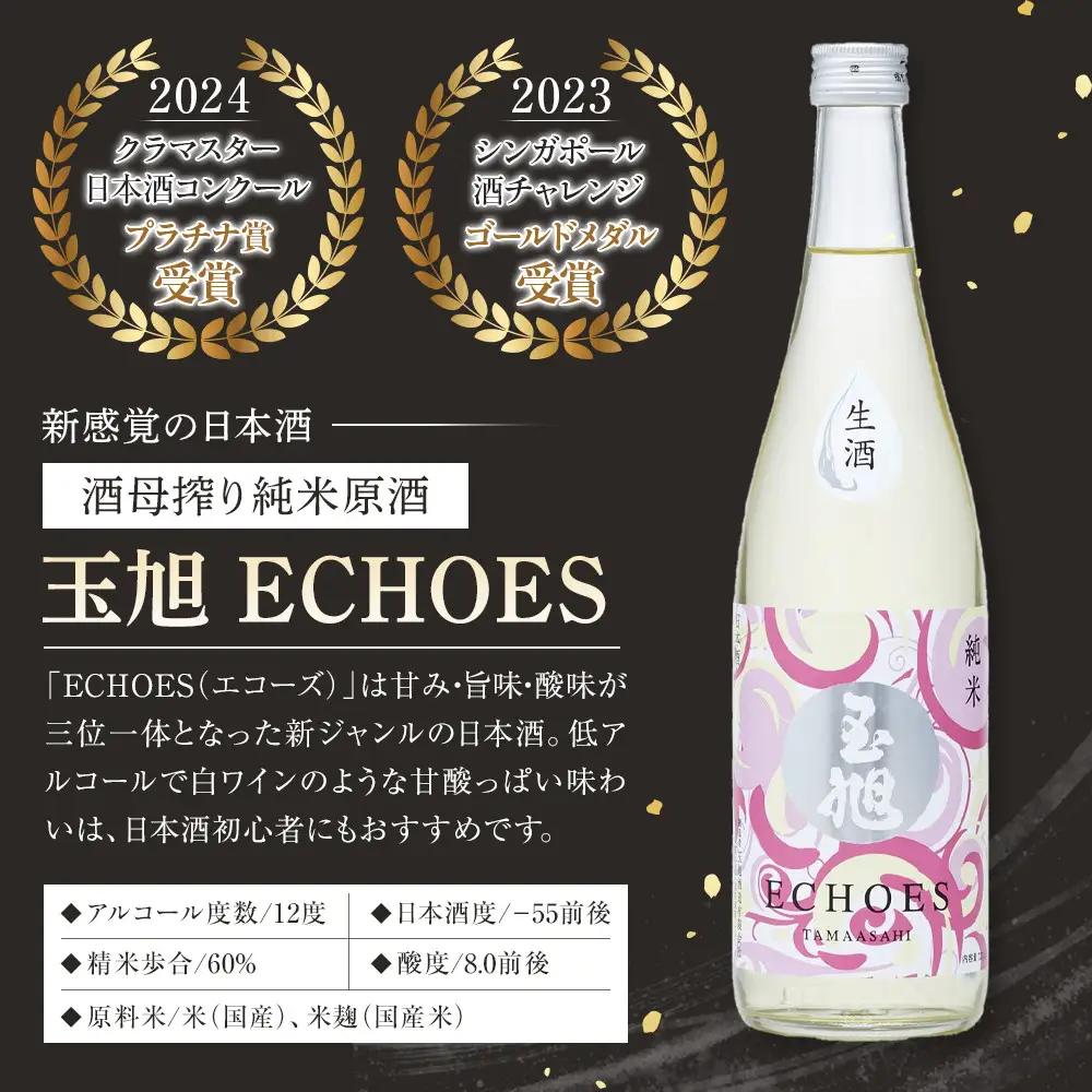玉旭酒造 【生酒】酒母搾り純米原酒 玉旭 ECHOES（720ml）