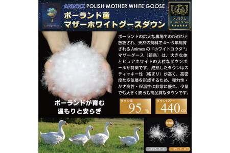 【春秋用】高級 軽量 羽毛布団 ダブル 合掛け 100×140番手サテン グランミュゼ  (無地 アイボリー)[川村羽毛 山梨県 韮崎市 20743647]