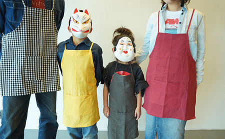 anyone apron チャコールグレー 1枚 エプロン リネン フリーサイズ MMRH wardrobe 静岡 島田市