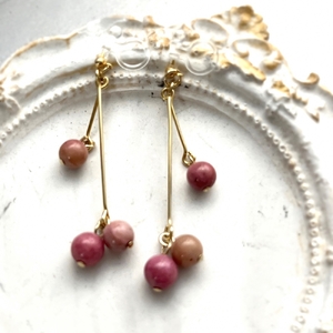 まるでピアスのようなイヤリング＊ロードナイト [1558]