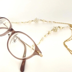 ガラスビーズのメガネチェーン＊ネックレスやマスクチェーンの3way使用可 [1560]