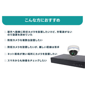 PoE録画装置2TB&監視・防犯カメラドーム型2台セット 500万画素屋外