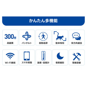 見守りペットカメラ 監視・防犯カメラ みてるちゃん WTW-IPW108JC3 64GBMicroSD付