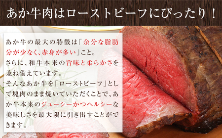 熊本県産あか牛ローストビーフ500g×1個 《30日以内に出荷予定(土日祝除く)》 熊本県 菊池市 あか牛 赤牛 ローストビーフ