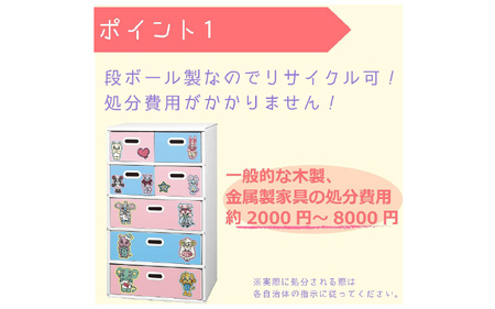 お片付けチェスト５段（ピンク） - 子供のお片付けの習慣が身に付けられる！