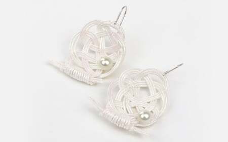 パール ピアス hitotsubuto 綯 ［伊予水引×あこや真珠］貝シリーズ アクセサリー 貝ピアス 真珠 本真珠 宇和島真珠 （864）