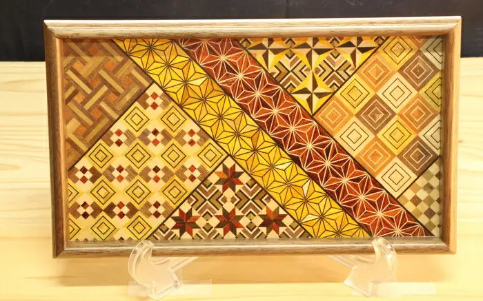 【箱根寄木細工　マグカップ2つと寄木盆のセット】伝統工芸品で素敵なひと時を